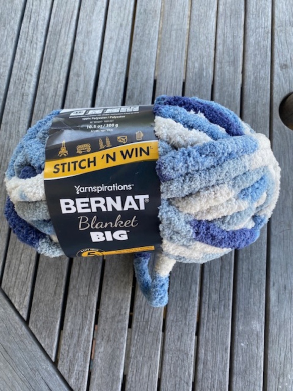 NEW Yarnspirations Bernat Blanket Big Yarn Chunky Knit Moody Blues, 10.5 oz
